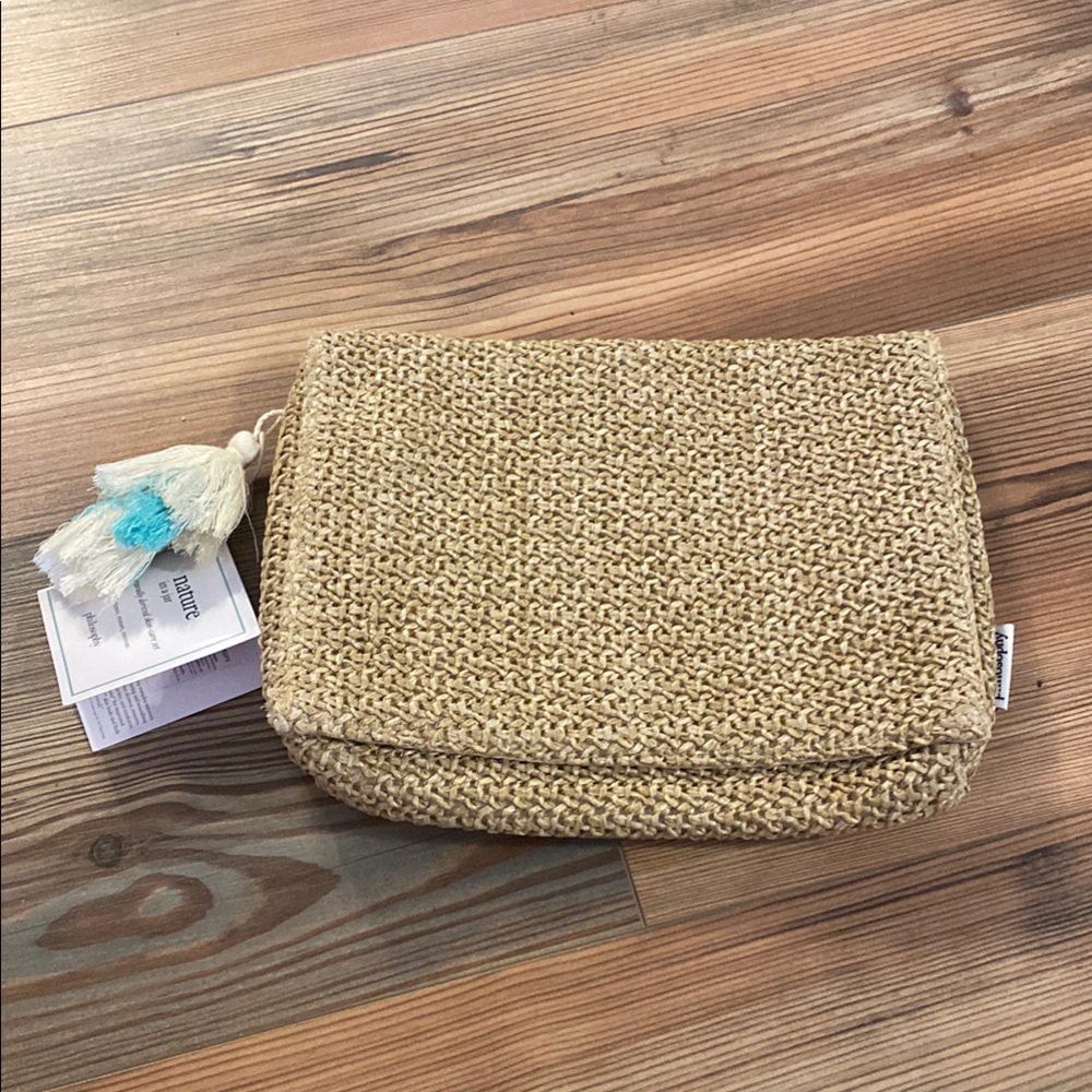 Philosophy Natural Woven Clutch Bag Travel Cosmetic Boho Beachy